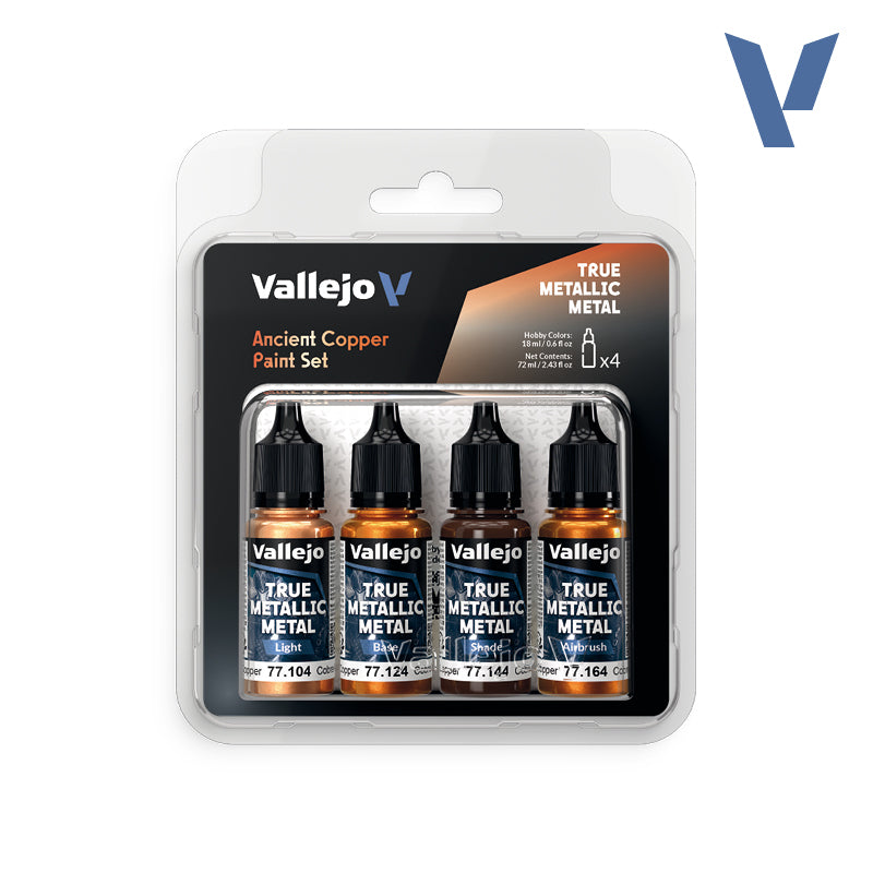 Vallejo 77.253 True Metallic Metal Ancient Copper paint set