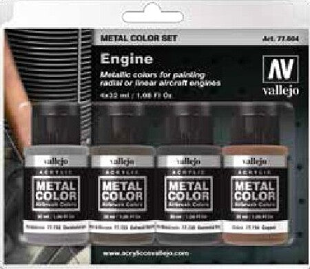 Vallejo Metal Color Engine Set 4 Colors – 77.604