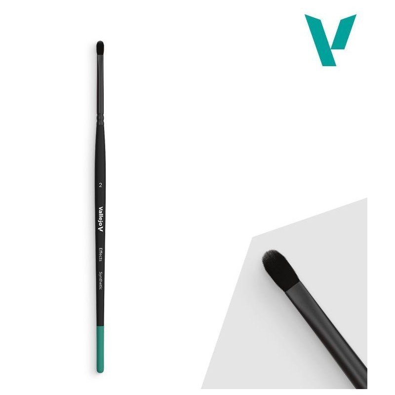 Vallejo Filbert Flat Synthetic Brush No. 2 – B06002– product image