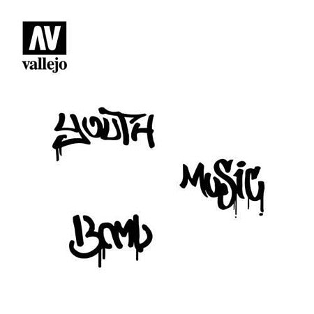 Vallejo ST-LET003 Free Style Street Art Set 1 Stencil, 1:35 Scale product image