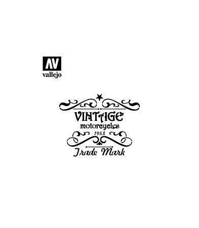 Vallejo Vintage Motorcycles Sign Stencil 1:35 – VLJST-LET005 — exact Vallejo product photo