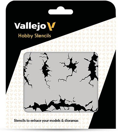 Vallejo Cracked Wall Stencil 1:35 – VLJST-TX001 — exact Vallejo product photo