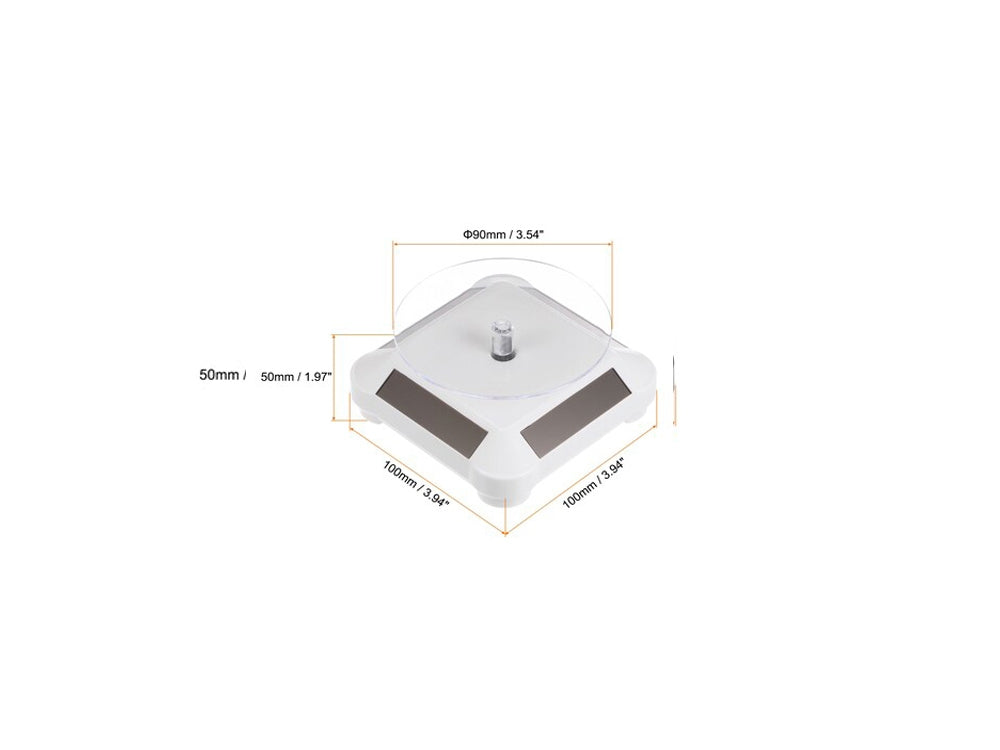 3.5´´ Solar Rotating Display Stand with White Base for 1/64 Scale Model Cars