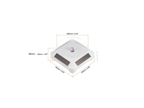 3.5´´ Solar Rotating Display Stand with White Base for 1/64 Scale Model Cars