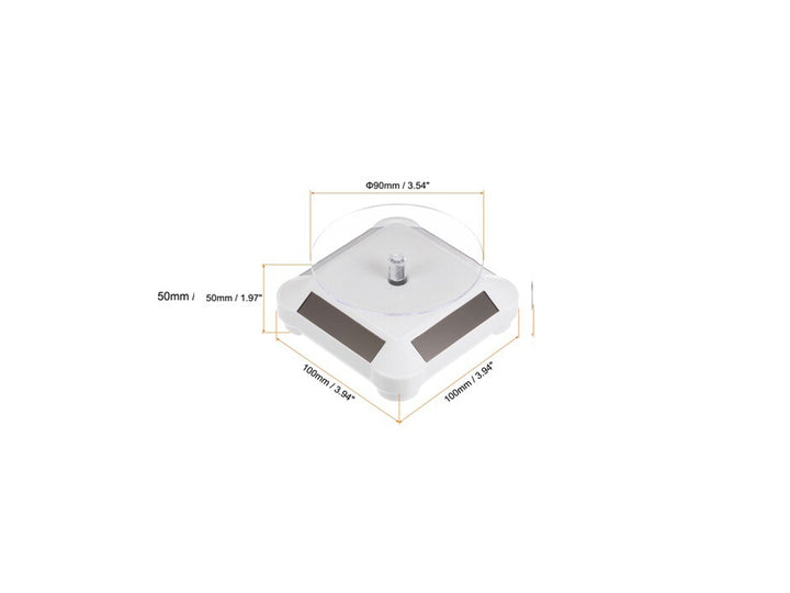 3.5´´ Solar Rotating Display Stand with White Base for 1/64 Scale Model Cars