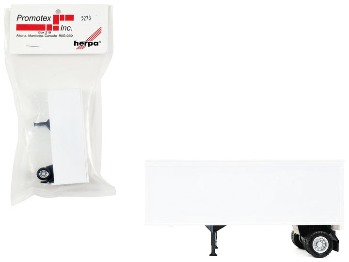 27ft Single-Axle Trailer (No Converter Dolly) White 1/87 (HO) Plastic Model by Promotex image 2