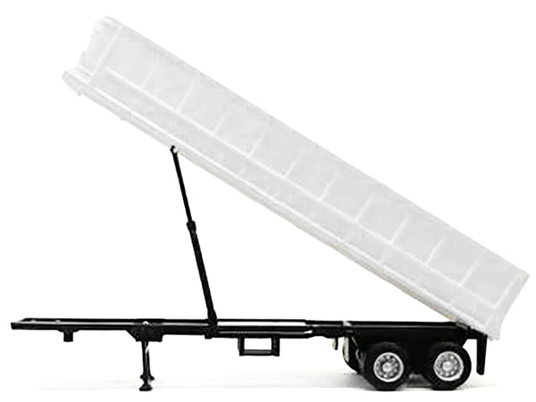 Promotex 36 foot gravel trailer white functional dump body HO 1:87 005281W, view 1