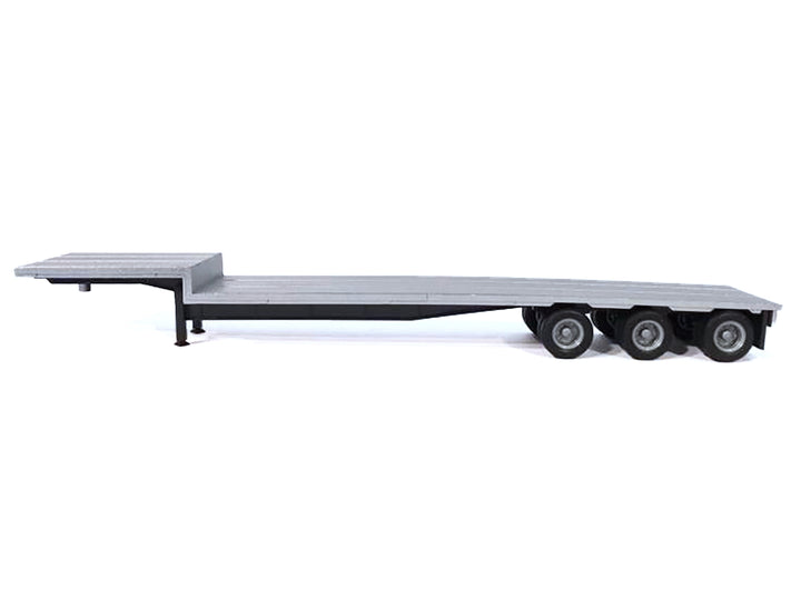 3-Axle Dropdeck Flatbed Trailer Silver Top 1/87 (HO) Plastic Model by Promotex image 2
