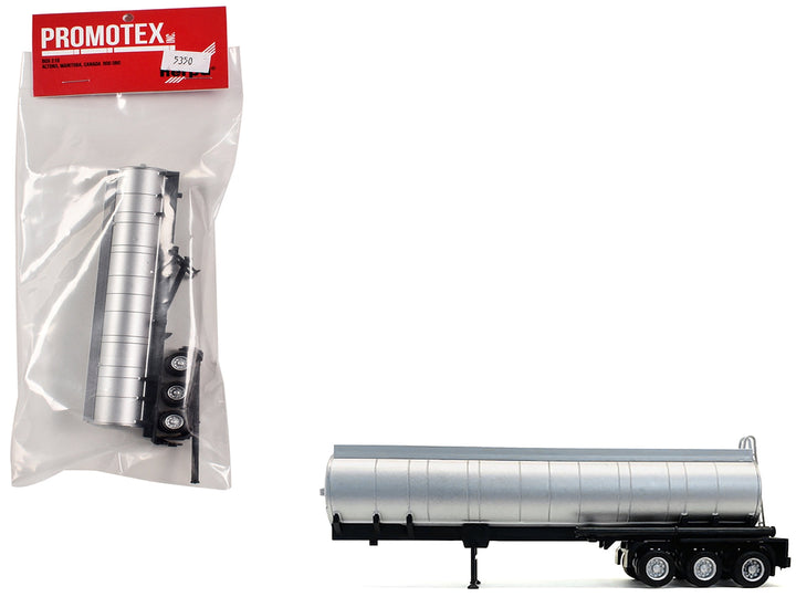 3-Axle Chemical Tanker Trailer Silver 1/87 (HO) Plastic Model by Promotex image 2