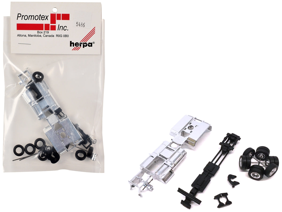 Chrome Chassis Kit for Kenworth or Peterbilt Cab 1/87 (HO) Plastic Model by Promotex image 2