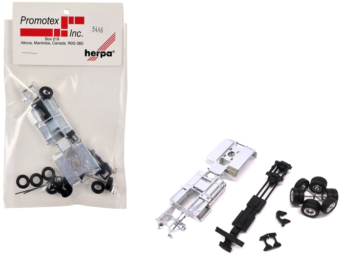 Chrome Chassis Kit for Kenworth or Peterbilt Cab 1/87 (HO) Plastic Model by Promotex image 2