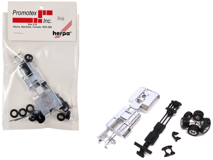 Chrome Chassis Kit for Kenworth or Peterbilt Cab 1/87 (HO) Plastic Model by Promotex image 2
