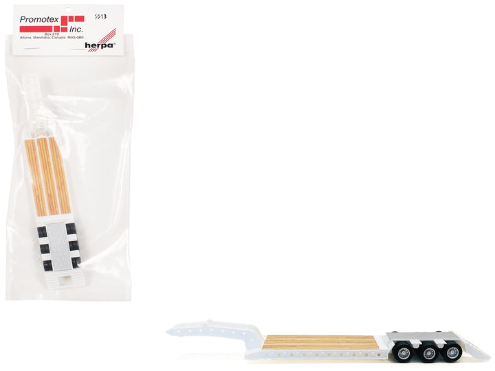 3-Axle Heavy Equipment Lowboy Trailer White 1/87 (HO) Plastic Model by Promotex image 2