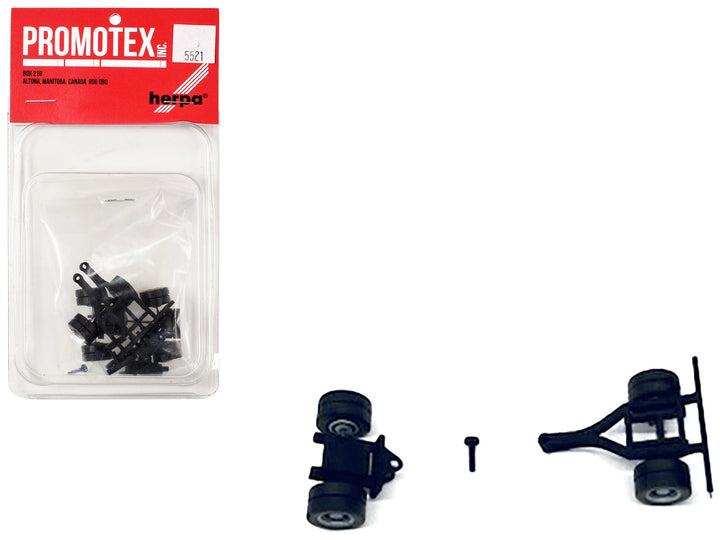 Lowboy Single Axle Booster with Integrated Rear Axle and Fenders (2 Sets) 1/87 (HO) Plastic Model by Promotex image 2