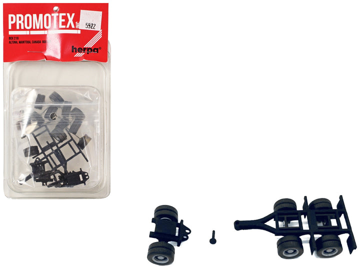 Lowboy Dual Axle Booster with Integrated Rear Axle and Fenders (2 Sets) 1/87 (HO) Plastic Model by Promotex image 2