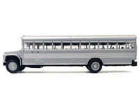 School Bus Silver Metallic 1/87 (HO) Plastic Model by Promotex