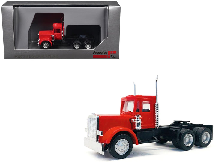 Peterbilt Short Day Cab with Updated Grill Red 1/87 (HO) Plastic Model Car by Promotex image 2