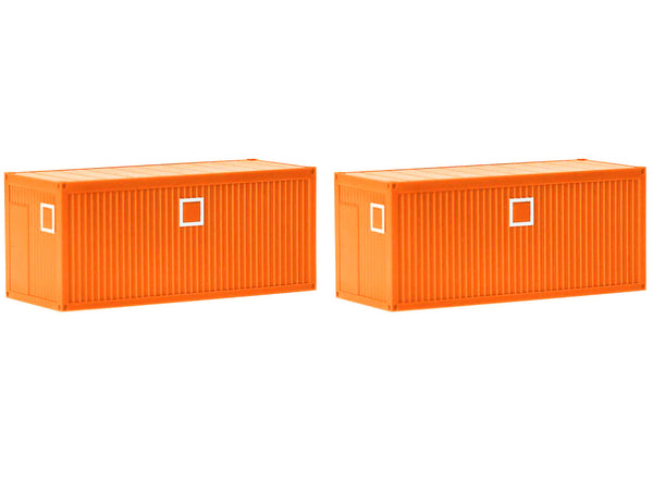 Mobile Offices Orange Set of 2 pieces 1/87 (HO) Plastic Model by Herpa