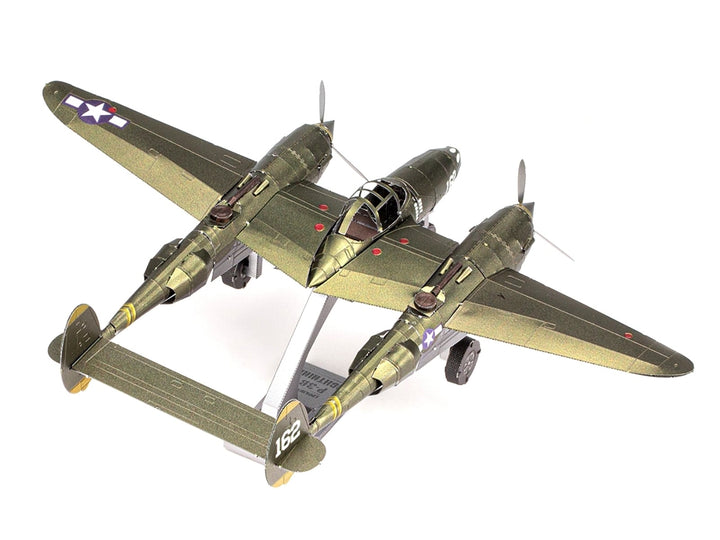 Model Kit Lockheed Martin P-38 Lightning Fighter Aircraft "#162" United States Army Air Forces (Challenging Difficulty) Model by Metal Earth image 2