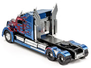 Model Kit Western Star 5700 Truck "Optimus Prime" Blue with Red Flames "Transformers: The Last Knight" (2017) Movie (Moderate Difficulty) Steel Model by Metal Earth image 3