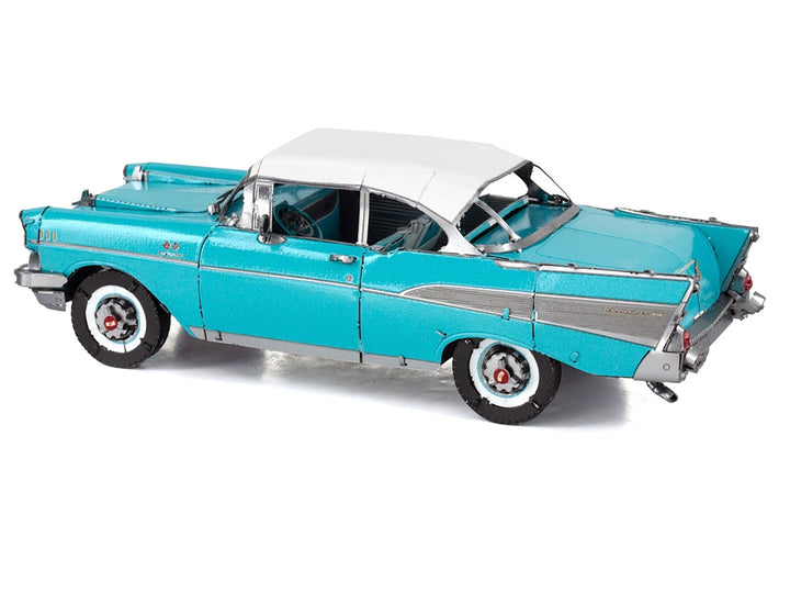 Model Kit 1957 Chevrolet Bel Air Turquoise with White Top (Challenging Difficulty) Steel Model by Metal Earth image 2