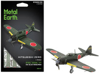 Model Kit Mitsubishi A6M Zero Fighter Aircraft "World War II" Imperial Japanese Navy (Moderate Difficulty) Steel Model by Metal Earth