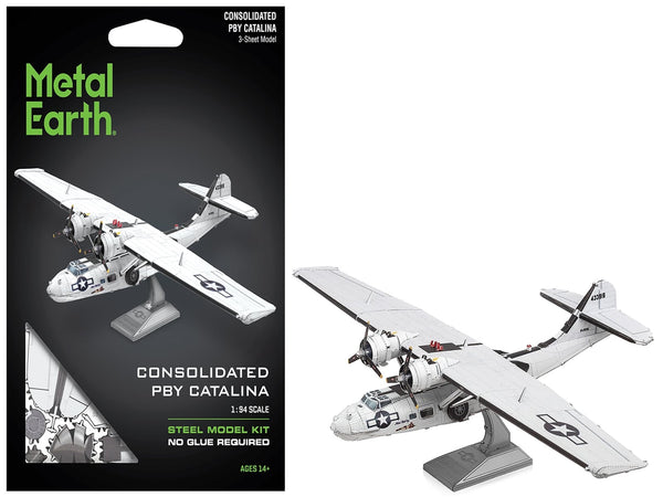 Model Kit Consolidated PBY Catalina Amphibious Aircraft "Miss Pick Up" United States Army Air Forces (Moderate Difficulty) Steel Model by Metal Earth