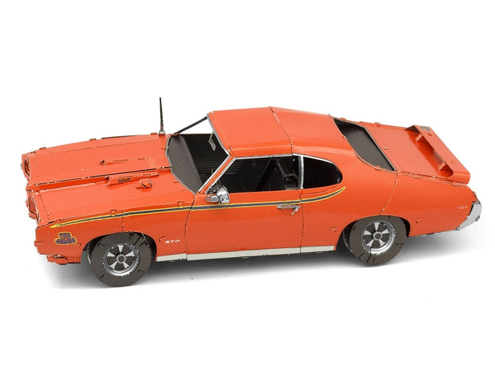 Model Kit 1969 Pontiac GTO Judge Orange with Black Stripes (Moderate Difficulty) Steel Model by Metal Earth image 2