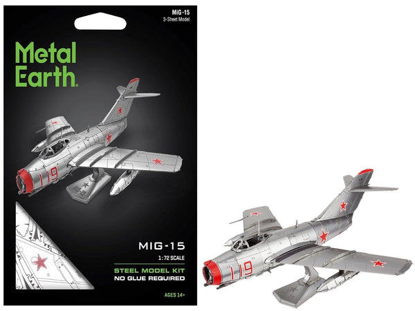 Metal Earth MiG-15 Korean War Soviet Air Force steel model kit 1-ME1040, product image 1