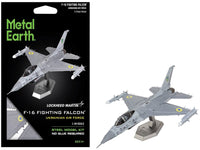 Metal Earth Lockheed Martin F-16 Fighting Falcon Ukrainian Air Force steel model kit 72 parts 1-ME1046U, view 1