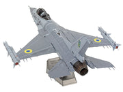 Model Kit Lockheed Martin F-16 Fighting Falcon Aircraft "Ukrainian Air Force" (Moderate Difficulty) Steel Model by Metal Earth image 3