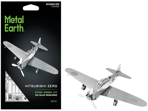 Metal Earth Mitsubishi Zero Fighter Imperial Japanese Navy steel model kit 15 parts moderate 1-MMS028, view 1