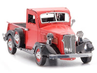 Model Kit 1937 Ford Pickup Truck Red and Black (Moderate Difficulty) Steel Model by Metal Earth image 4