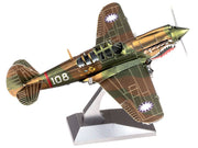 Model Kit Curtiss P-40 Warhawk Fighter-Bomber Aircraft "American Volunteer Group (AVG) Chinese Air Force" (Moderate Difficulty) Steel Model by Metal Earth image 4