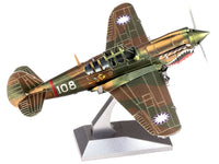 Model Kit Curtiss P-40 Warhawk Fighter-Bomber Aircraft "American Volunteer Group (AVG) Chinese Air Force" (Moderate Difficulty) Steel Model by Metal Earth image 4