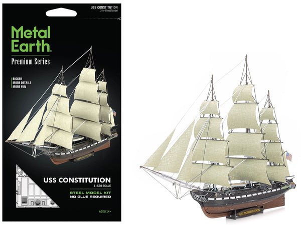 Metal Earth USS Constitution warship challenging steel model kit 1-PS2002, view 1