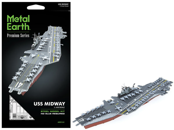 Model Kit USS Midway (CV-41) Aircraft Carrier (Challenging Difficulty) Steel Model by Metal Earth