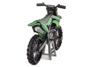 Model Kit Kawasaki KX450 Off-Road Motorcycle Green (Challenging Difficulty) Steel Model by Metal Earth image 4