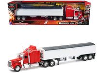 Kenworth W900 Grain Truck Red and White "Long Haul Truckers" Series 1/32 Diecast Model by New Ray image 3