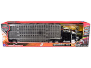 Kenworth W900 Truck Black with Pot Belly Livestock Chrome "Long Haul Truckers" Series 1/32 Diecast Model by New Ray image 2