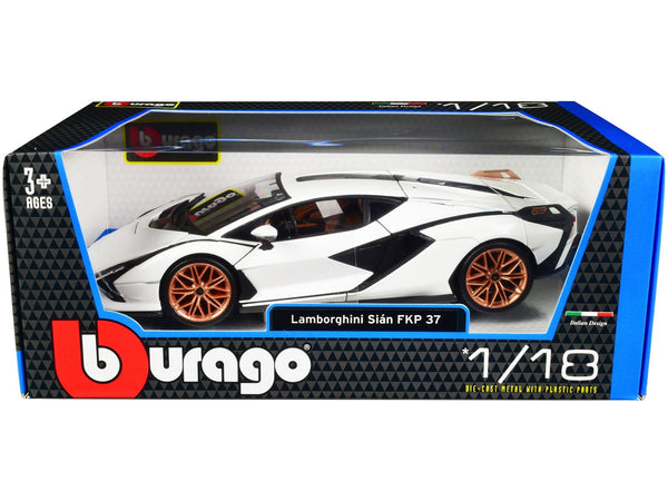 Bburago Lamborghini Sian FKP 37 white copper wheels 1:18 11046WH, view 1