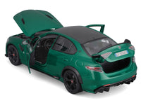 Alfa Romeo Giulia GTA Green Metallic with Carbon Top 1/18 Diecast Model Car by Bburago image 2
