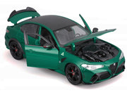 Alfa Romeo Giulia GTA Green Metallic with Carbon Top 1/18 Diecast Model Car by Bburago image 3