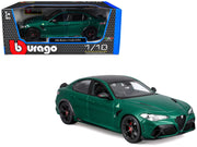 Alfa Romeo Giulia GTA Green Metallic with Carbon Top 1/18 Diecast Model Car by Bburago image 5