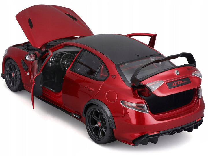 Alfa Romeo Giulia GTA Red Metallic with Carbon Top 1/18 Diecast Model Car by Bburago image 2