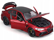 Alfa Romeo Giulia GTA Red Metallic with Carbon Top 1/18 Diecast Model Car by Bburago image 3