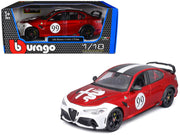 Alfa Romeo Giulia GTAm #99 Red Metallic with Black Top and White Graphics 1/18 Diecast Model Car by Bburago image 3