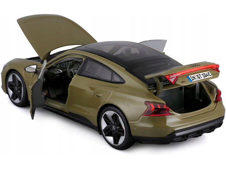 2022 Audi RS e-tron GT Dark Green with Sunroof 1/18 Diecast Model Car by Bburago image 2