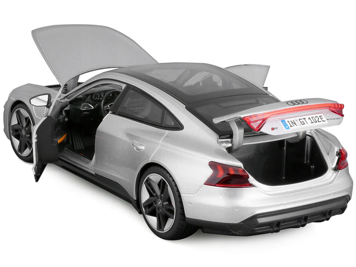 2022 Audi RS e-tron GT Silver Metallic with Sunroof 1/18 Diecast Model Car by Bburago image 2