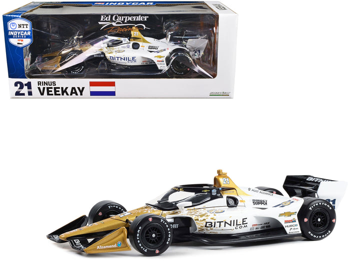 GreenLight 1:18 2023 Dallara IndyCar No. 21 Rinus VeeKay, Bitnile, Ed Carpenter Racing, road course — item 11215